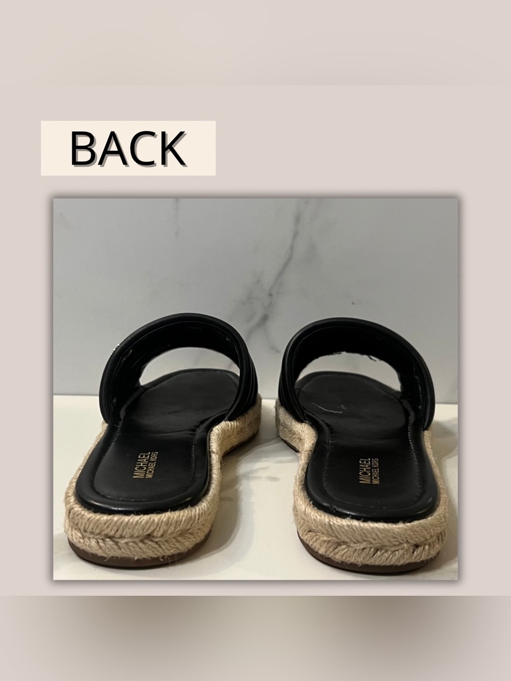 Michael Kors Black Quilted Espadrille Slide | size 9.5 - Picture 3 of 5